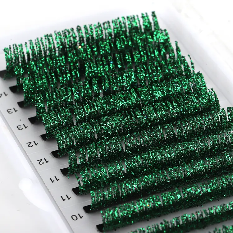 Grüne Glitzer Wimpernerweiterung
